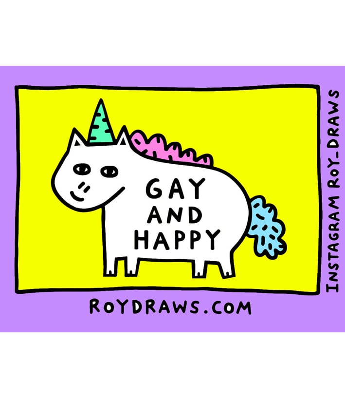 Image of Gay and Happy Sticker 