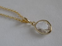 Image 2 of Sophie Countess of Wessex Clear Crystal Charm Pendant Necklace April Birthstone