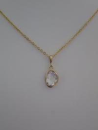 Image 3 of Sophie Countess of Wessex Clear Crystal Charm Pendant Necklace April Birthstone