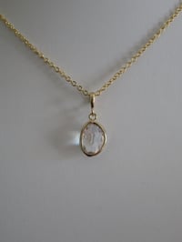 Image 1 of Sophie Countess of Wessex Clear Crystal Charm Pendant Necklace April Birthstone