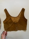 late 1960s handcrafted Woodstock-era leather top