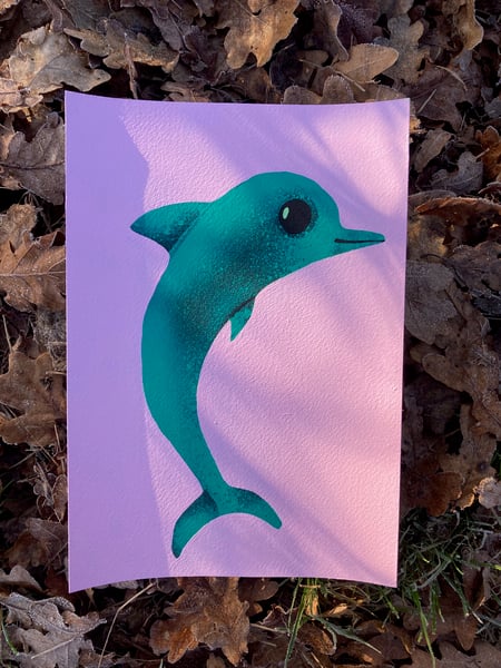 Image of Dolphin - Charms & Spells Painting + Poster & charms