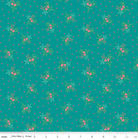 Image 1 of Teal Scatter Floral from Gingham Cottage