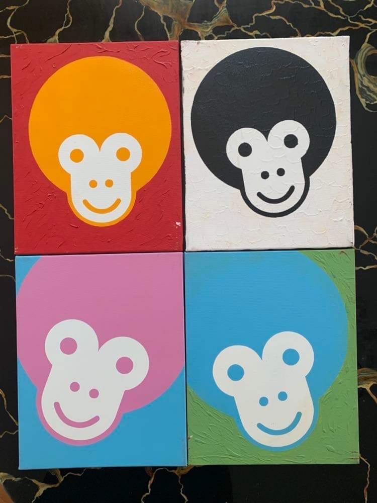 Image of Oliver Arthur: Majom I-II-III-IV - akril, vászon 30x24 cm, 2006