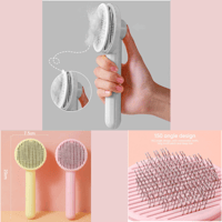  Pet Self Cleaning  Adjusting Rounded Brush Comb