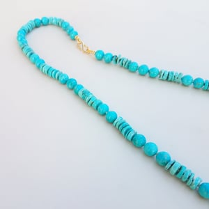 Bright Turquoise Mini Helix Necklace with 18k Gold Clasp