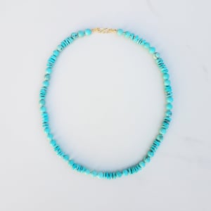 Light Turquoise Mini Helix Necklace with 18k Gold Clasp