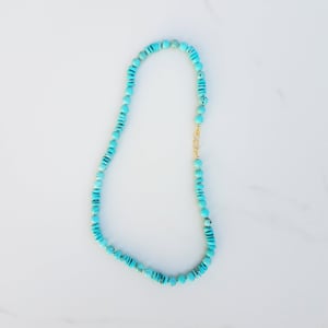 Light Turquoise Mini Helix Necklace with 18k Gold Clasp
