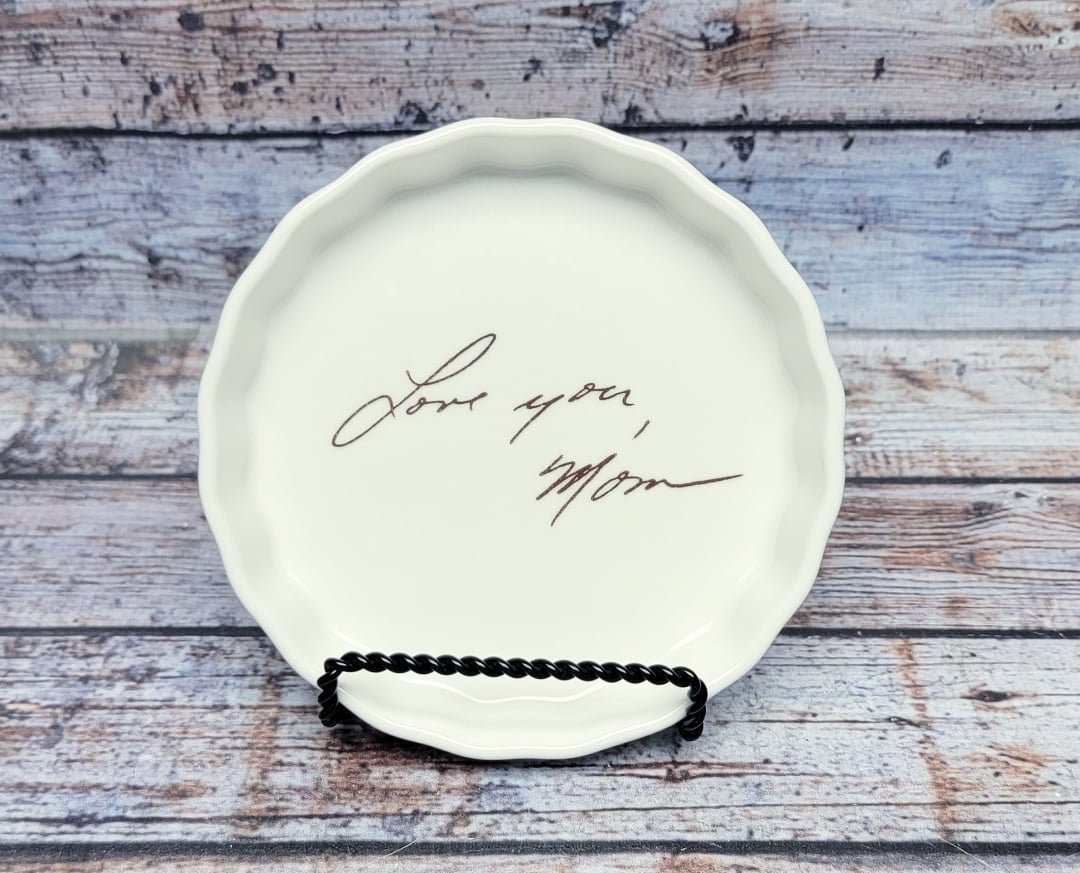 Personalized Pie Pie Plate Engraved Bread Pan Hand Written Recipe