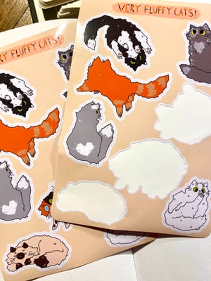 Fluffy Cats Sticker Sheet