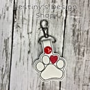 Image 2 of Heart Dog Paw Print Keychain