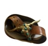 70s brass + turquoise steer belt 