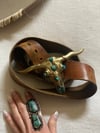 70s brass + turquoise steer belt 