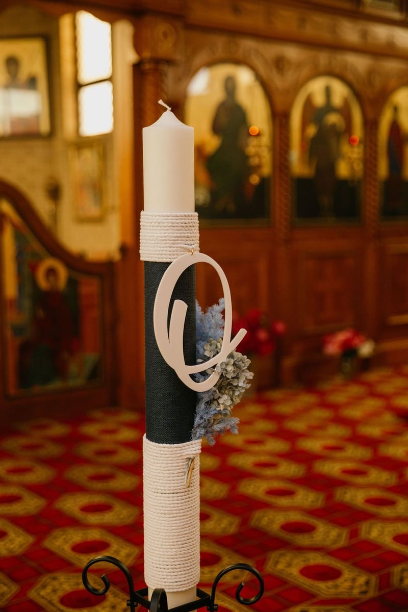 Christening Candle (3" thick) Story of Stefania