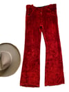 early 1970s red velvet rockstar trousers