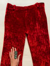 early 1970s red velvet rockstar trousers