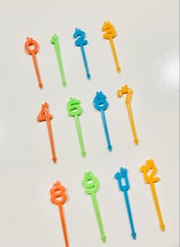 Image 2 of Numbers Fruit Forks / Food Picks