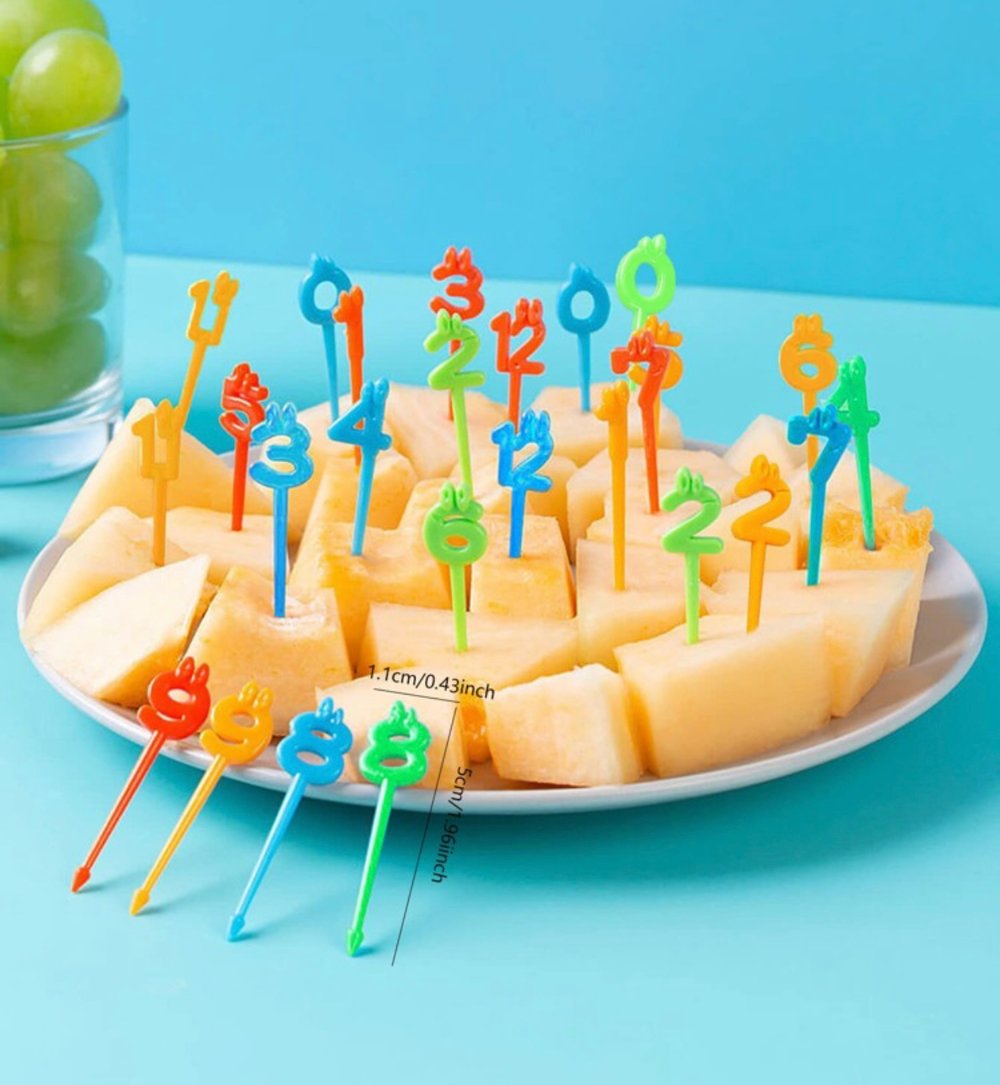 Numbers Fruit Forks / Food Picks