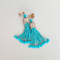 Image 4 of Turquoise Tassel Earrings 