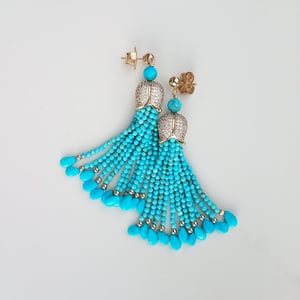 Turquoise Tassel Earrings