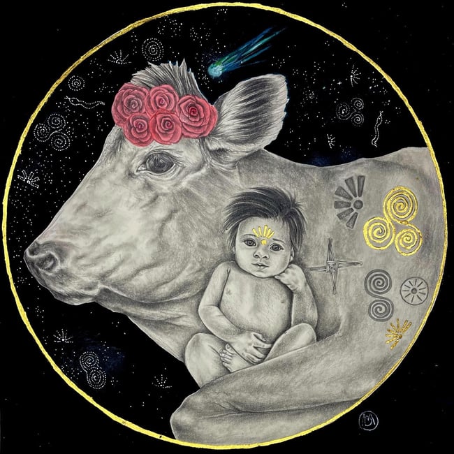 Bóinn and Baby Briget - Art Print By Dee Mulrooney