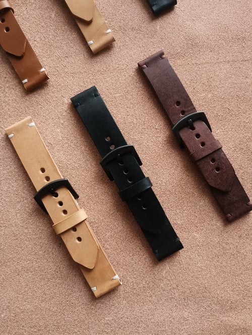 Image of 22mm Black watch strap