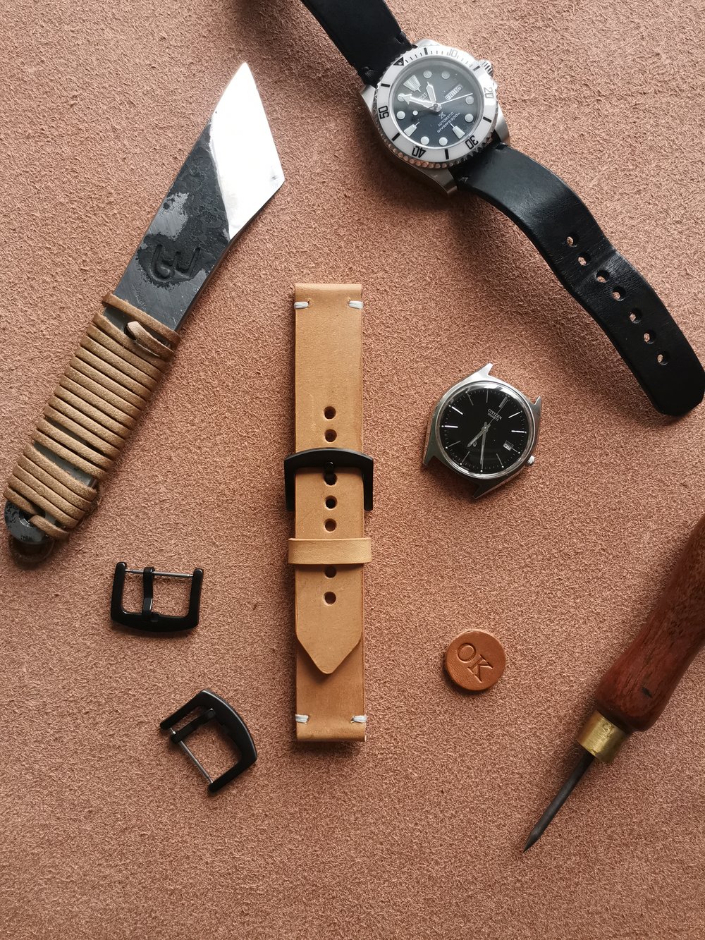 Image of 22mm Natural watch strap