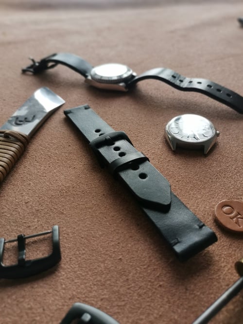 Image of 20mm Black watch strap
