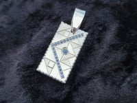 Image 1 of Blue Sapphire Dogtag Pendant 