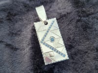 Image 2 of Blue Sapphire Dogtag Pendant 