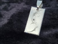 Image 4 of Blue Sapphire Dogtag Pendant 