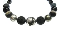 Image 1 of Black Silvered Lava with Tourmalines Necklace