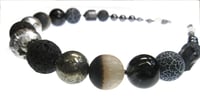 Image 2 of Black Silvered Lava with Tourmalines Necklace
