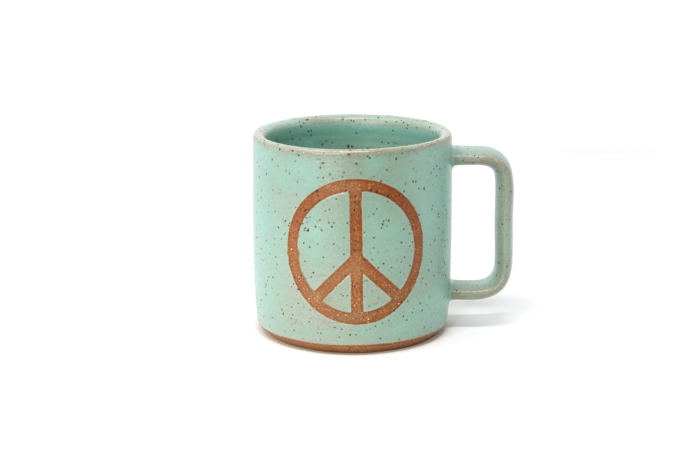 Image of Peace Mug - Seafoam, Speckled Clay