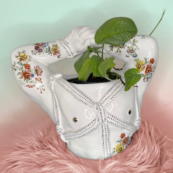 Image of Large Leather Flex Planters With 22Kt Gold