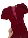30's silk velvet ruby gown