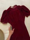 30's silk velvet ruby gown