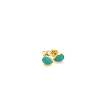 Image 4 of Turquoise Pear Cabochon Bezel Earrings