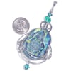 Fairy Aura Chalcedony Rosette Pendant with Venetian Glass Beads