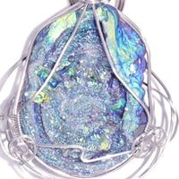Image 2 of Fairy Aura Chalcedony Rosette Pendant with Venetian Glass Beads
