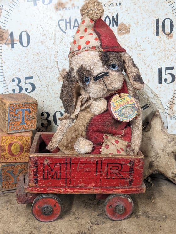 Image of  CIRCUS DOG - 8.5" Vintage Style Old Schoenhut Toy Circus PUPPY  Dawg by Whendi's Bears..