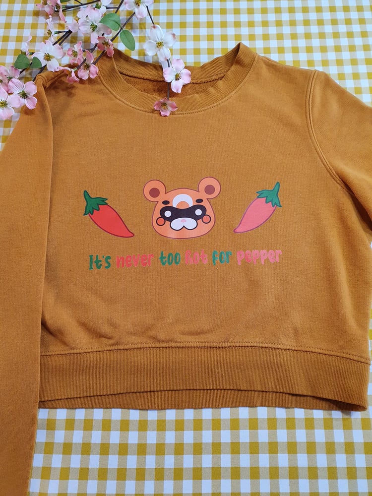 Image of Guoba peppee mustard cropped sweater