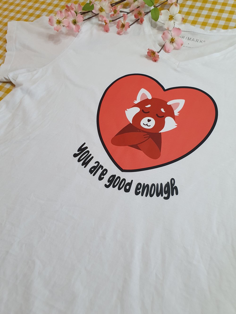 Image of Red panda white shirt 