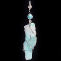 Image 2 of Rough Larimar Sterling Pendant