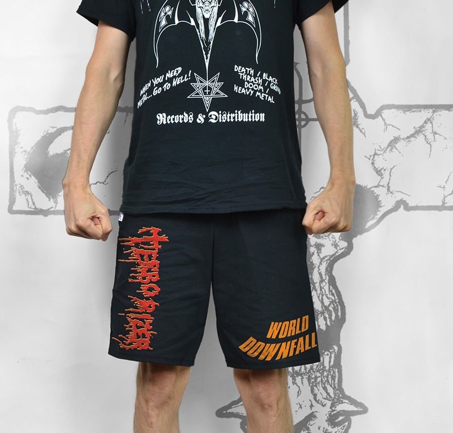 TERRORIZER - WORLD DOWNFALL (Athletic Cotton Shorts) LIMITED STOCK !!