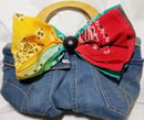 Image 3 of Tasty Raw Edge Denim “Always DMB” Wood Handle Tote