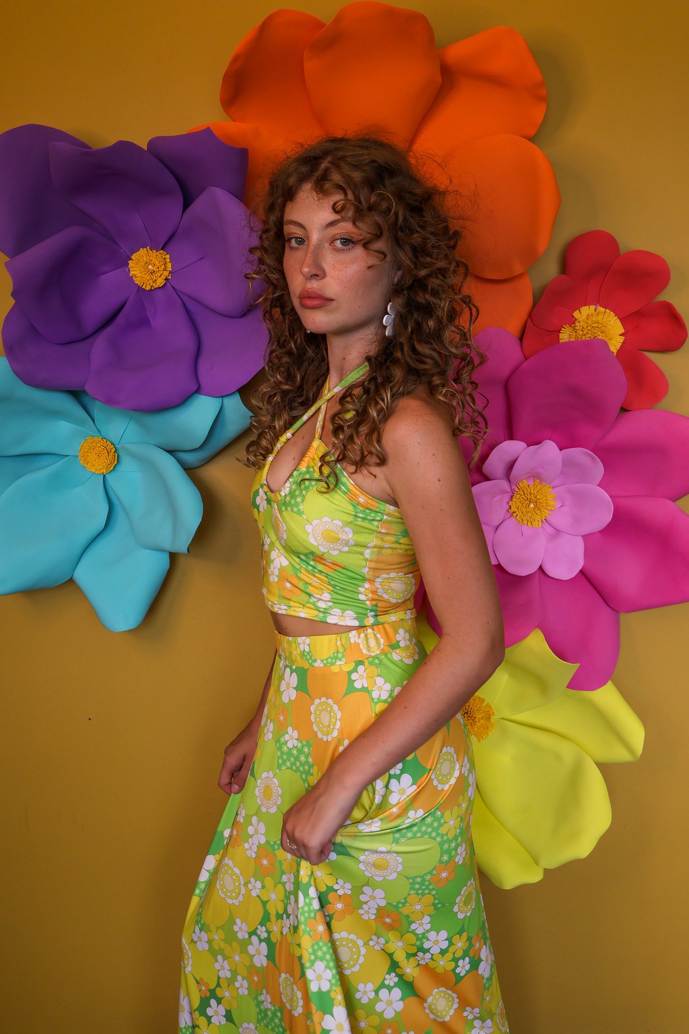 Disco Halter Top in The Get Back Green Size XS and M ready to ship | YESTERDAY PEOPLE Disco Halter Top in The Get Back Green Size XS and M ready to ship | YESTERDAY PEOPLE