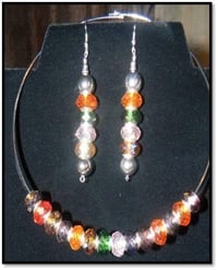 Rainbow Choker and Earring Set