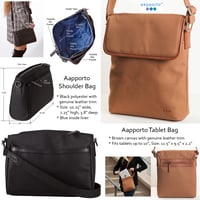 *Aapporto 10.25" Black Shoulder Bag .  .  .  *Aapporto Brown Tablet Bag - Fits 10" Tablets