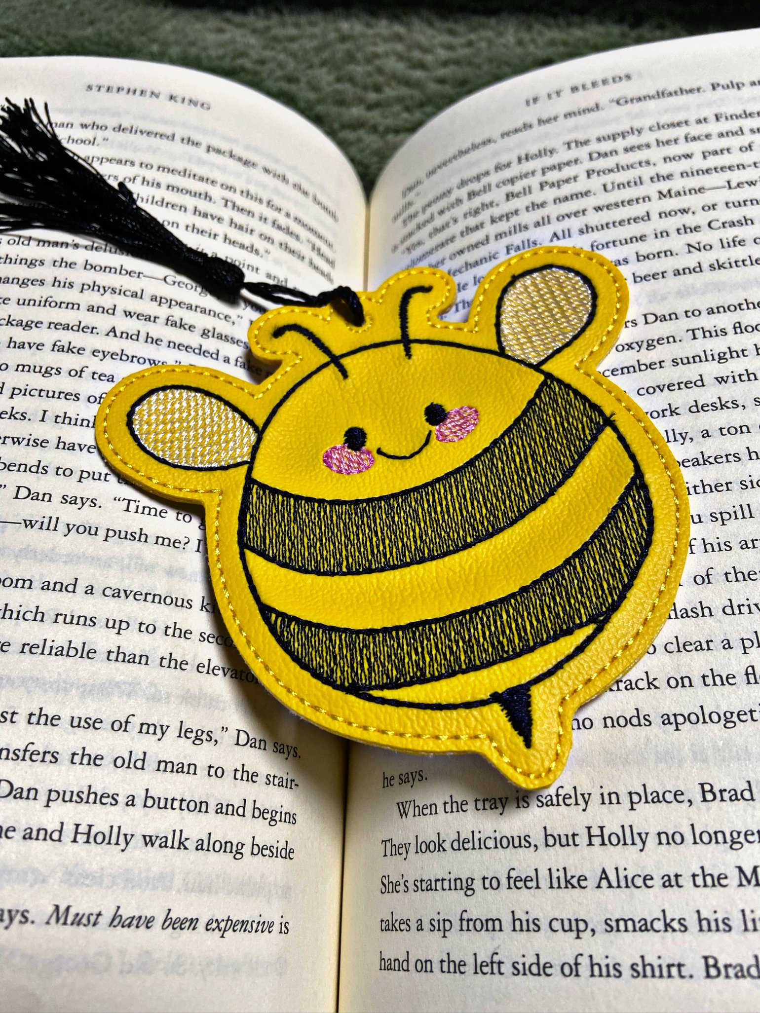 Bee Happy Bookmark, with Tassel 